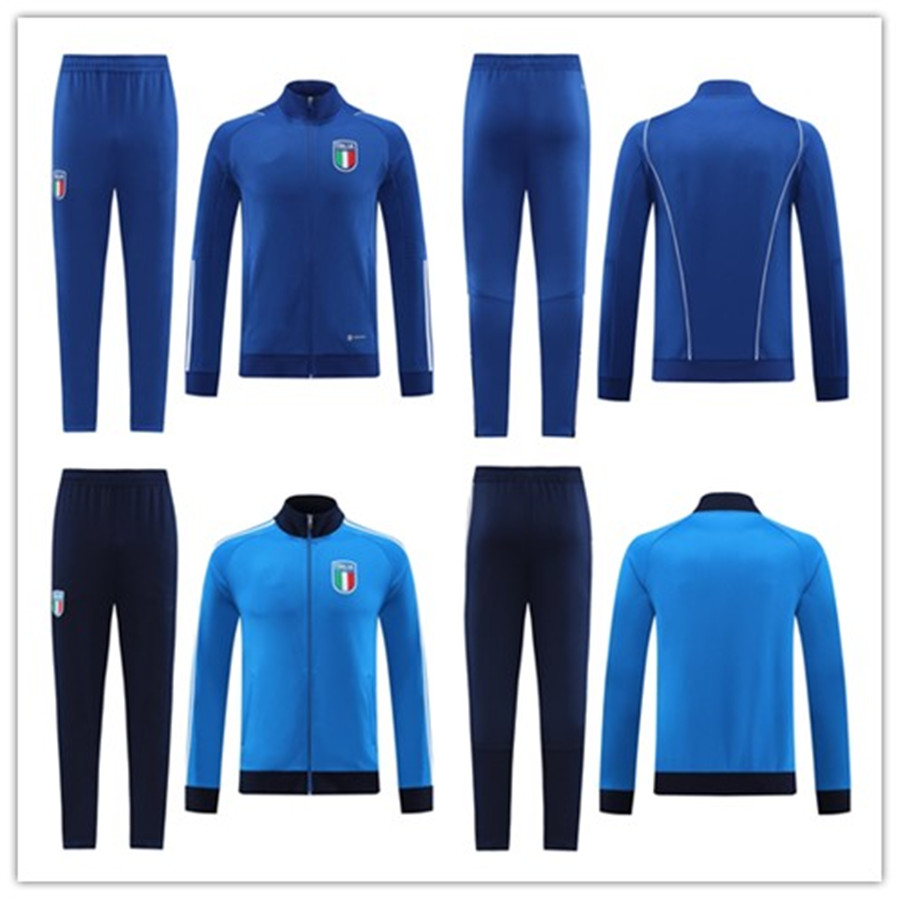 Soccer Sets/Tracksuits 2023 ItalyS National team football tracksuits 23/24 ITALIA VERRATTI CHIESA BARELLA CHIELLINI Long Sleeve jacket Full zip Soccer Sets