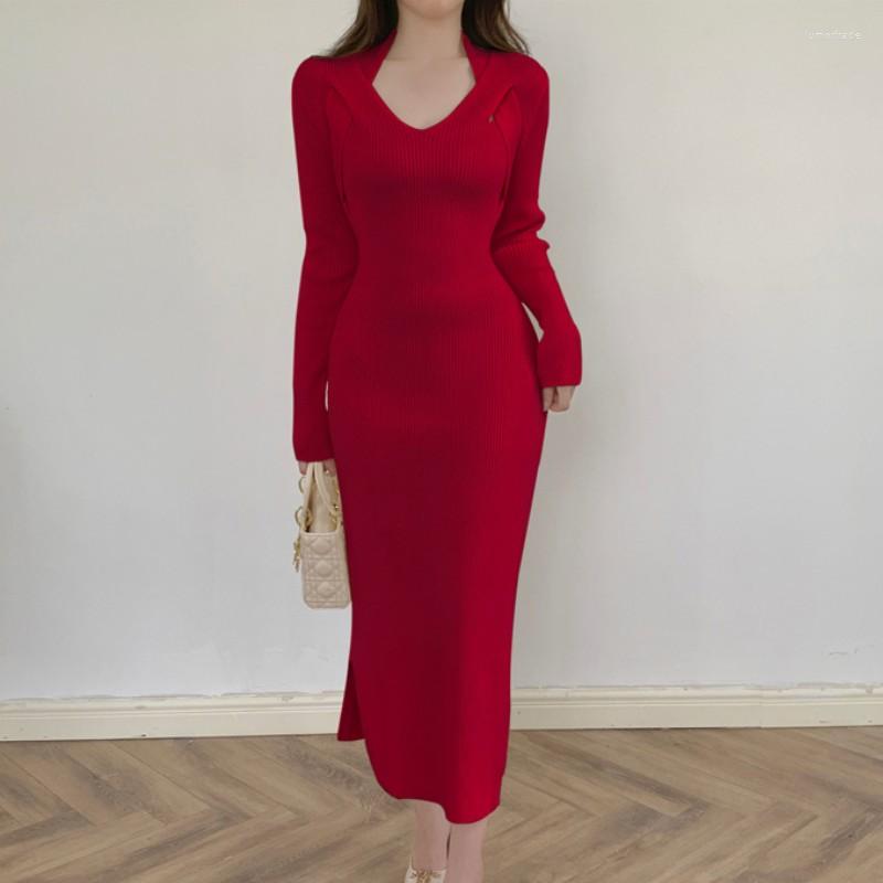 Casual Dresses Vintage Women Long Sleeve Knit Dress Korean Fashion Sexy V-Neck Slim Office Lady Sweater Bodycon Robe Vestido Feminino, Photo color
Casual Dresses Vintage Women Long Sleeve Knit Dress Korean Fashion Sexy V-Neck Slim Office Lady Sweater Bodycon Robe Vestido Feminino, Photo color