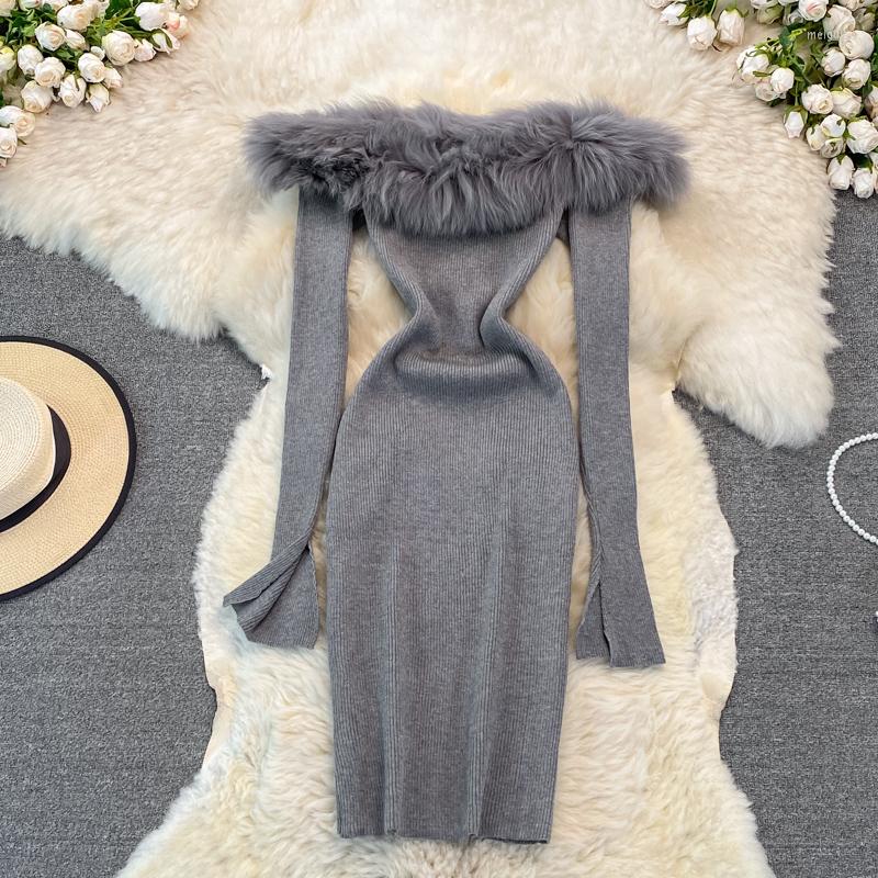 Casual Dresses Clothland Sexy Off Shoulder Knitting Dress Feather Slash Neck Long Sleeve A Line Party Club Chic Mini Vestido QB533, Black
Casual Dresses Clothland Sexy Off Shoulder Knitting Dress Feather Slash Neck Long Sleeve A Line Party Club Chic Mini Vestido QB533, Black