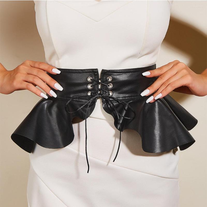 Belts Black Wide Corset Belt Layered Swallow Tail Waist Seal Lace-up PU Leather Waistband Fashion Dress Decorative Slimming
Belts Black Wide Corset Belt Layered Swallow Tail Waist Seal Lace-up PU Leather Waistband Fashion Dress Decorative Slimming