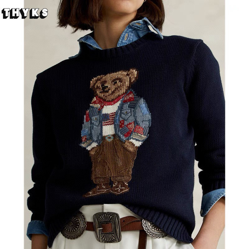 Men's Sweaters Retro Cotton Knit Sweater Women Harajuku Cartoon Bear Embroidery Thick Pullovers Casual Loose Crew Neck Unisex Jumper Winter 230203, 07
Men's Sweaters Retro Cotton Knit Sweater Women Harajuku Cartoon Bear Embroidery Thick Pullovers Casual Loose Crew Neck Unisex Jumper Winter 230203, 07