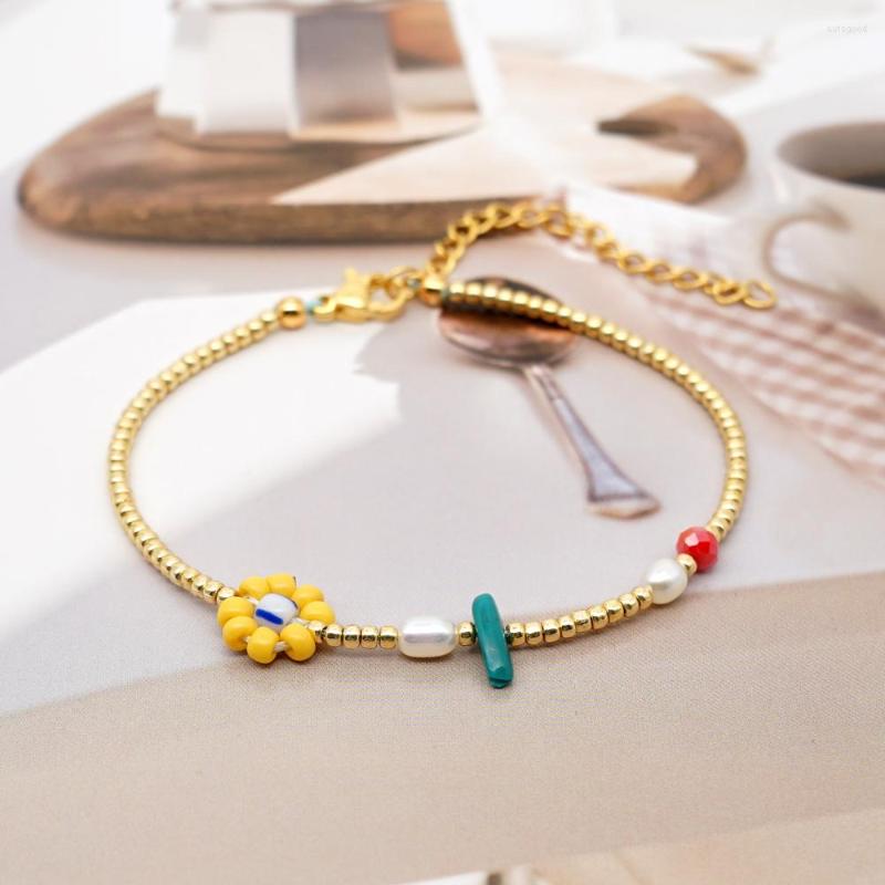 Strand Shinus Miyuki Bracelet Boho Summer Daisy Bracelets For Women Gold Color Beaded Jewelry Armbanden Bohemian Pulseras Mujer Moda
Strand Shinus Miyuki Bracelet Boho Summer Daisy Bracelets For Women Gold Color Beaded Jewelry Armbanden Bohemian Pulseras Mujer Moda