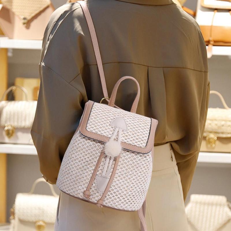 School Bags Straw Woven Backpack Multifunctional Shoulder Bag Fashion PU Travel Casual Female, Picture shown
School Bags Straw Woven Backpack Multifunctional Shoulder Bag Fashion PU Travel Casual Female, Picture shown