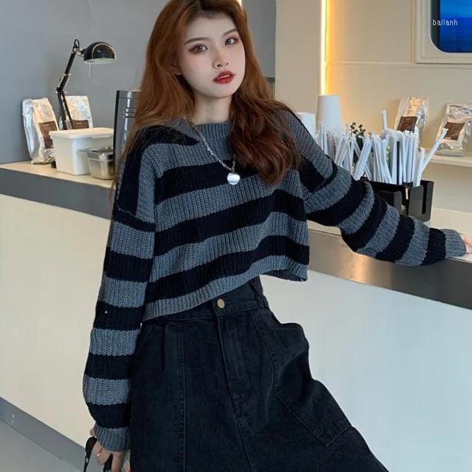 Women' Sweaters Sexy Basic Loose Soft Black White Striped Cropped Sweater Pullover Women Casual Long Sleeve Female Jumpers Top
Women' Sweaters Sexy Basic Loose Soft Black White Striped Cropped Sweater Pullover Women Casual Long Sleeve Female Jumpers Top