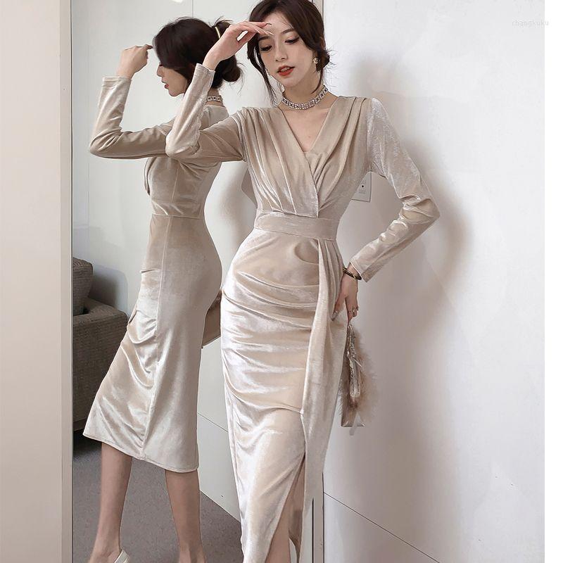 Casual Dresses Dress For 2023 Women' Fashion V-collar Shirring Full Sleeve Bodycon Winter Mid-length Party T515, Champagne
Casual Dresses Dress For 2023 Women' Fashion V-collar Shirring Full Sleeve Bodycon Winter Mid-length Party T515, Champagne