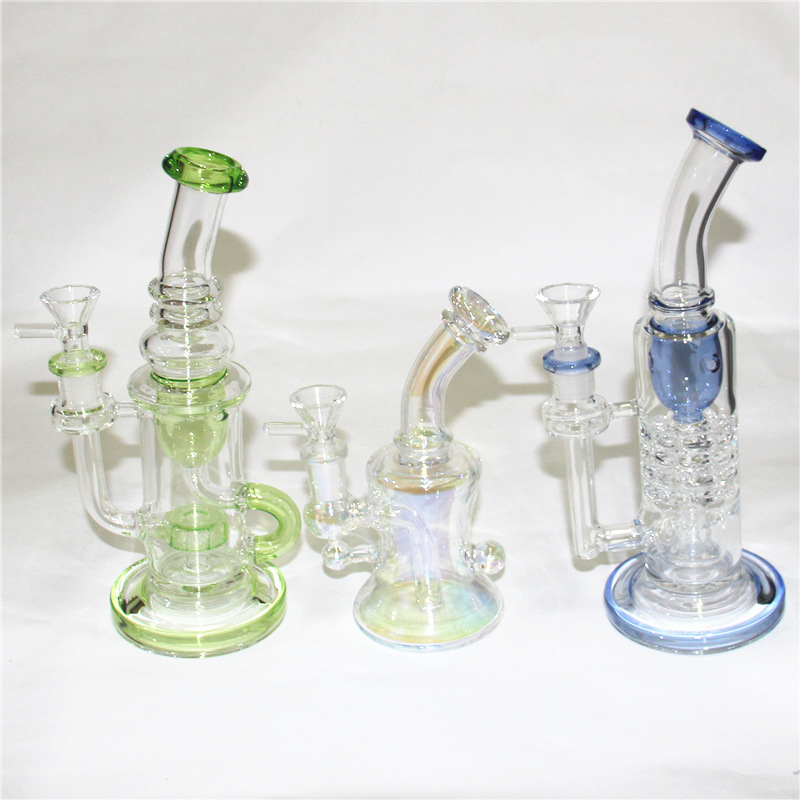 Klein Tornado Percolator Glass Bong Hookahs Recycler Water Pipes 14mm Female Joint Oil Rigs With Bowl