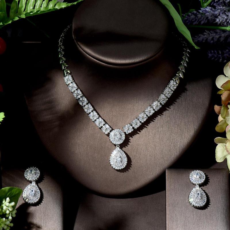 Necklace Earrings Set Fashion Exclusive Dubai White Color Jewellery Luxury Cubic Zirconia Earring Bracelet Party Jewelry For Women N-1357, Picture shown
Necklace Earrings Set Fashion Exclusive Dubai White Color Jewellery Luxury Cubic Zirconia Earring Bracelet Party Jewelry For Women N-1357, Picture shown