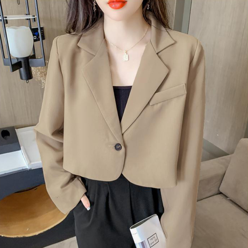 Womens Suits Blazers Lucyever Korean Cropped Women Solid Color Simple Singlebutton Outwear Teens Allmatch Long Sleeve Office Suit Jacket 230202, Black
Womens Suits Blazers Lucyever Korean Cropped Women Solid Color Simple Singlebutton Outwear Teens Allmatch Long Sleeve Office Suit Jacket 230202, Black