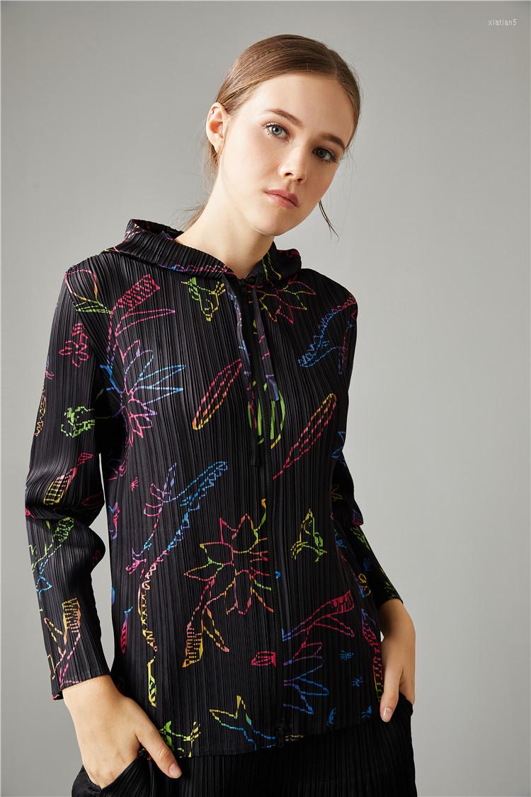 Women's Jackets SELLING Miyake Fold Geometric Pattern Printed Zipper Pleated Flimsy Coat Hooded IN STOCK, Black
Women's Jackets SELLING Miyake Fold Geometric Pattern Printed Zipper Pleated Flimsy Coat Hooded IN STOCK, Black