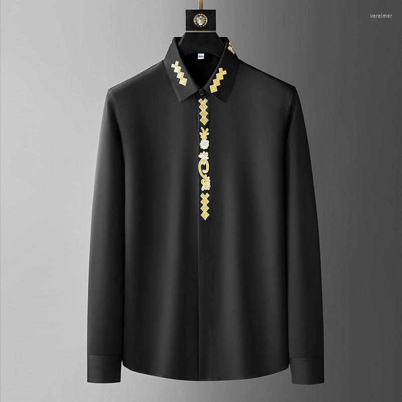 Men's Casual Shirts 2023 Spring Gold Embroidery For Men Slim Business Shirt Social Tuxedo Blouse Streetwear Camisa Masculina, Black
Men's Casual Shirts 2023 Spring Gold Embroidery For Men Slim Business Shirt Social Tuxedo Blouse Streetwear Camisa Masculina, Black