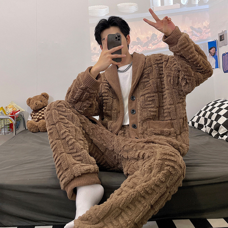 Men's Sleepwear est Winter Thicken Warm Flannel Pajamas Sets Male Long Sleeve Plus Size Homewear Casual Pyjama Pijama 230202, Gary brown
Men's Sleepwear est Winter Thicken Warm Flannel Pajamas Sets Male Long Sleeve Plus Size Homewear Casual Pyjama Pijama 230202, Gary brown