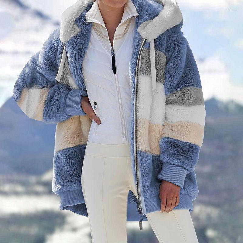 Women's Trench Coats Winter Women Jacket Warm Plush Casual Loose Hooded Coat Mixed Color Patchwork Outwear Faux Fur Zipper Ladies Parka, Khaki
Women's Trench Coats Winter Women Jacket Warm Plush Casual Loose Hooded Coat Mixed Color Patchwork Outwear Faux Fur Zipper Ladies Parka, Khaki