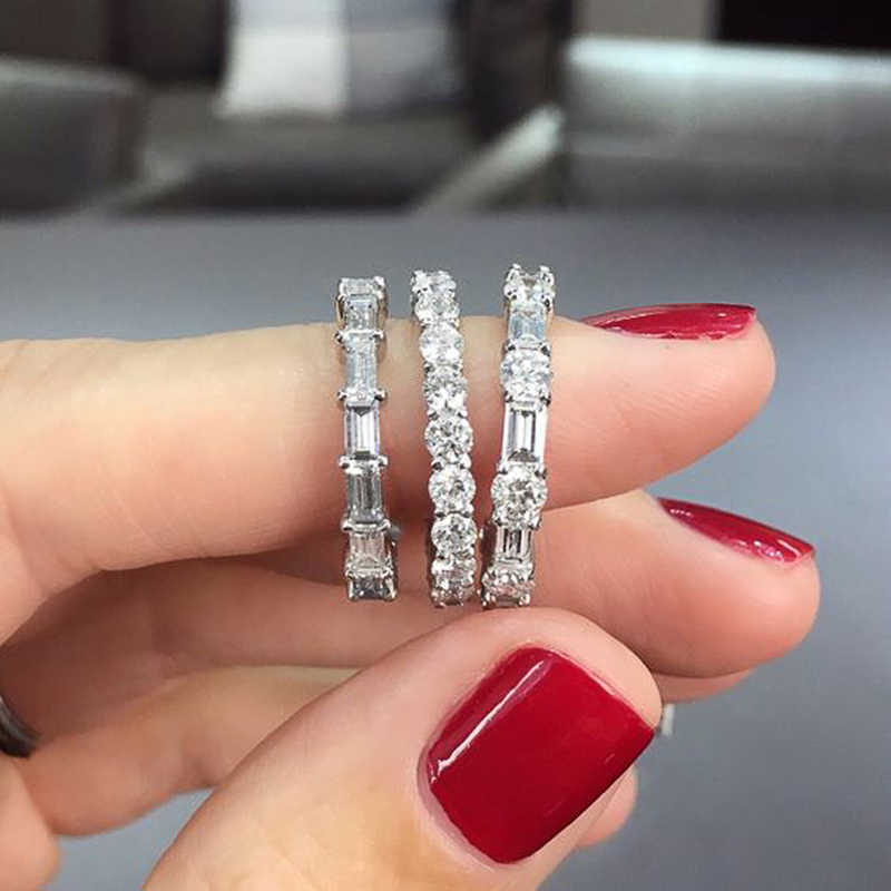 Solitaire Ring Simple Stylish Crystal Cubic Zirconia Promise for Women Dazzling Fashion Finger cessories Daily Wear Girls Jewelry Y2302