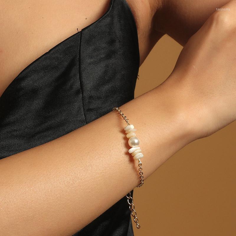 Link Bracelets Fashion Simple Natural White Stone Pearl Charm For Women Bohemian Gold Color Metal Chain & Jewelry
Link Bracelets Fashion Simple Natural White Stone Pearl Charm For Women Bohemian Gold Color Metal Chain & Jewelry