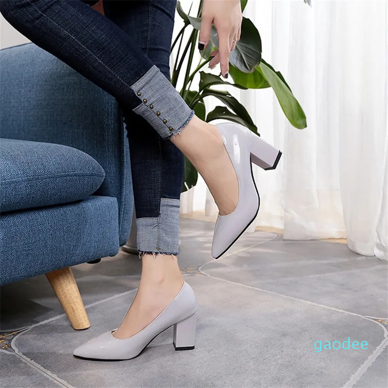 Dress Shoes Women Pumps Black High heels 7.5cm Lady Patent leather Shallow Thick with, Red
Dress Shoes Women Pumps Black High heels 7.5cm Lady Patent leather Shallow Thick with, Red