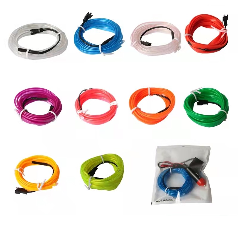 Car Interior Led Night Lights Decorative Lamp EL Wiring Neon Strip For Auto DIY Flexible Ambient Light USB Party Atmosphere Diode