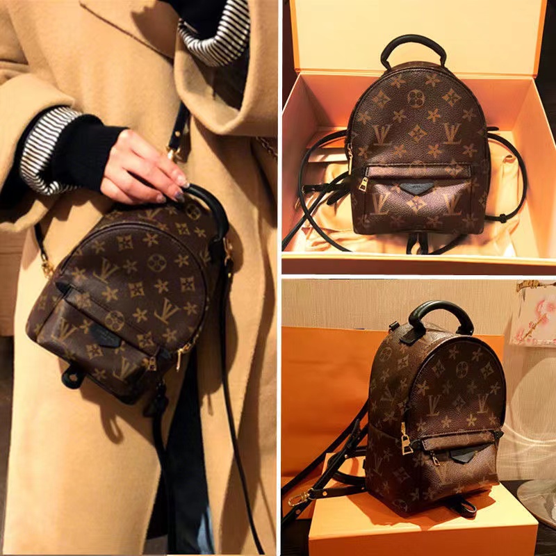 Mini backpack Men Women Unisex Plain Genuine Leather Chains Soft Satchels Two Fashion Interior Zipper Pocket Solid Bag louise Purse vutton Crossbody viuton bag