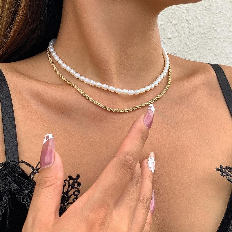 Choker Elegant Imitation Pearl Necklace For Women Multilayer Gold Color Twist Chain Fashion Jewelry
Choker Elegant Imitation Pearl Necklace For Women Multilayer Gold Color Twist Chain Fashion Jewelry