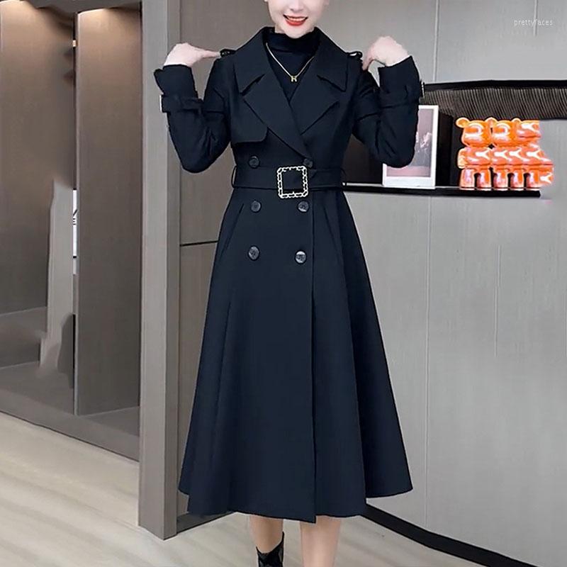 Women's Trench Coats Elegant Windbreaker Jacket Women Outwear Winter Female Overcoat Length Slim Belt Double-Breasted Coat, Black
Women's Trench Coats Elegant Windbreaker Jacket Women Outwear Winter Female Overcoat Length Slim Belt Double-Breasted Coat, Black