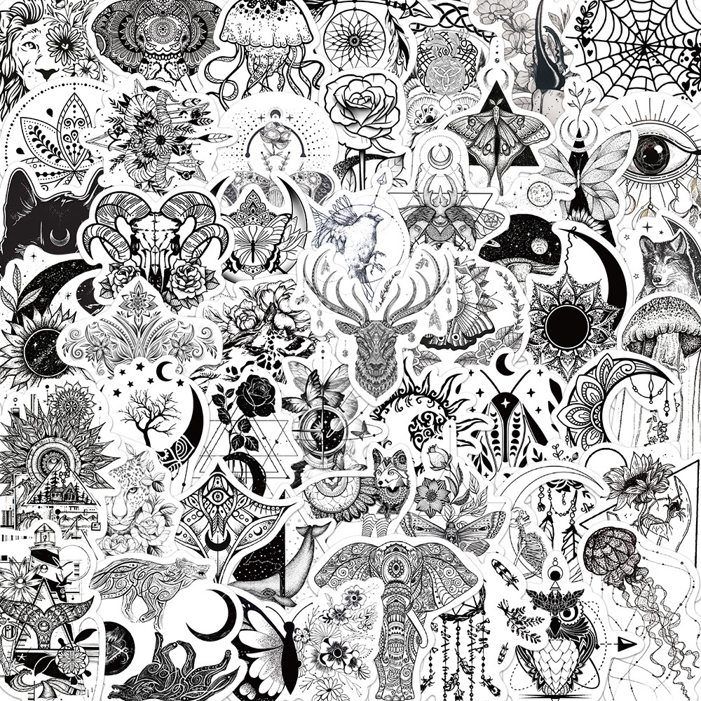 50Pcs Black and White Gothic Style Stickers Non-Random For Car Bike Luggage Sticker Laptop Skateboard Motor Water Bottle Snowboard wall Decals Kids Gifts, Multi-color
50Pcs Black and White Gothic Style Stickers Non-Random For Car Bike Luggage Sticker Laptop Skateboard Motor Water Bottle Snowboard wall Decals Kids Gifts, Multi-color