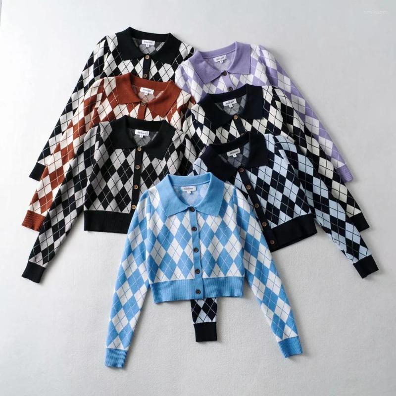 Women' Knits Women Cropped Cardigan Turn Down Collar Single Breasted Full Sleeve Plaid Argyle Vintage Y2k Crop Top Autumn Streetwear, Sky blue
Women' Knits Women Cropped Cardigan Turn Down Collar Single Breasted Full Sleeve Plaid Argyle Vintage Y2k Crop Top Autumn Streetwear, Sky blue