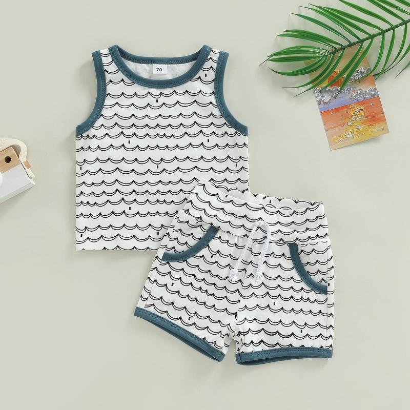 Clothing Sets 0-24M Baby Boy Summer Outfits Wave Stripe Print Sleeveless Tank Tops And Stretch Casual Drawstring Shorts Set, Picture shown
Clothing Sets 0-24M Baby Boy Summer Outfits Wave Stripe Print Sleeveless Tank Tops And Stretch Casual Drawstring Shorts Set, Picture shown