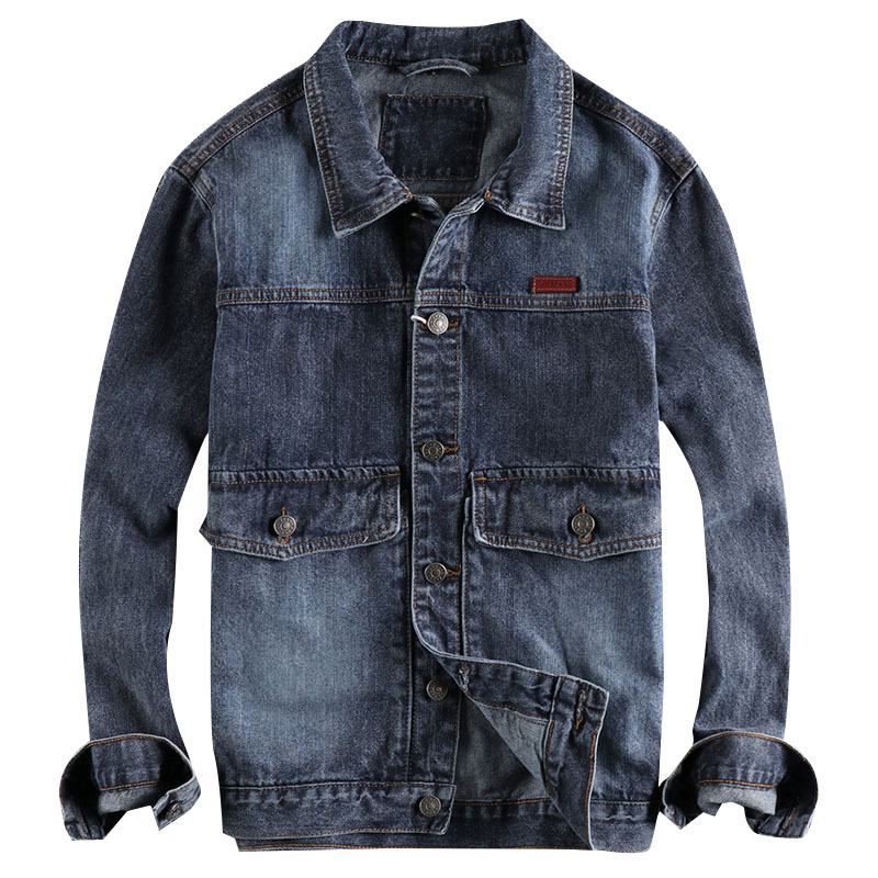 Vintage denim jacket lapel mens casual coats spring clothing biker motor tops blue plus size L-3XL 
Vintage denim jacket lapel mens casual coats spring clothing biker motor tops blue plus size L-3XL