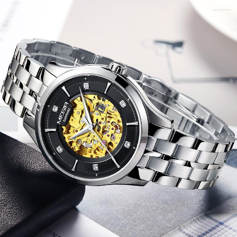 Wristwatches MEGIR Automatic Mechanical Watch Top Skeleton Men Watches Leather Business Wristwatch Clock Montre Homme Relogios, Brown leather
Wristwatches MEGIR Automatic Mechanical Watch Top Skeleton Men Watches Leather Business Wristwatch Clock Montre Homme Relogios, Brown leather