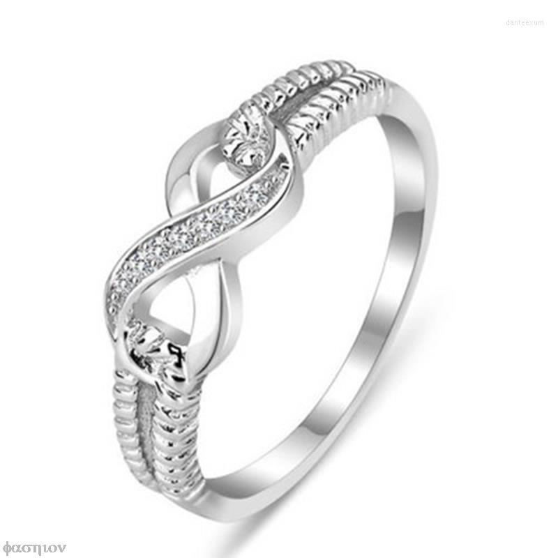 Wedding Rings Silver Plated Infinity Love Ring Shining Cubic Zircon Bowknot Letter 8 Eternity Promise Jewelry For Woman Girlfriend
Wedding Rings Silver Plated Infinity Love Ring Shining Cubic Zircon Bowknot Letter 8 Eternity Promise Jewelry For Woman Girlfriend