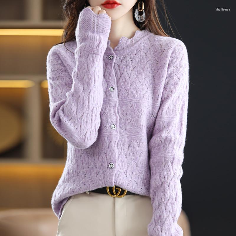 Women' Knits High Quality Women' Pure Wool Knit Sweater Long Sleeve Chic Cardigan Retro Cutout Elegant Fashion Loose Comfortable Ja, Green
Women' Knits High Quality Women' Pure Wool Knit Sweater Long Sleeve Chic Cardigan Retro Cutout Elegant Fashion Loose Comfortable Ja, Green