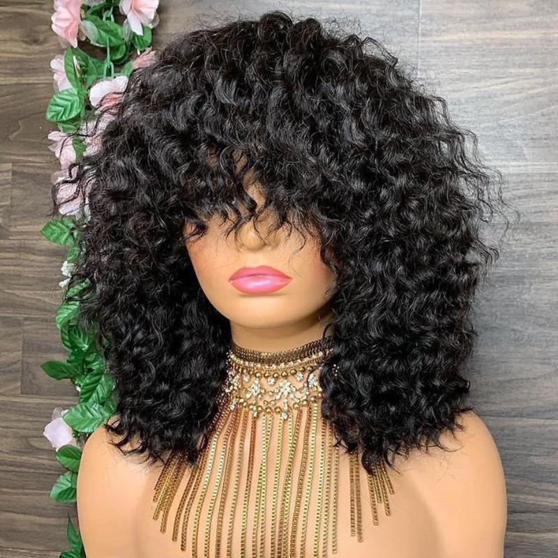 Afro Curly Wig Brazilian Remy Short Human Hair Wigs With Bangs Full Machine Made Deep Wave Glueless For Black Women, Picture shown
Afro Curly Wig Brazilian Remy Short Human Hair Wigs With Bangs Full Machine Made Deep Wave Glueless For Black Women, Picture shown