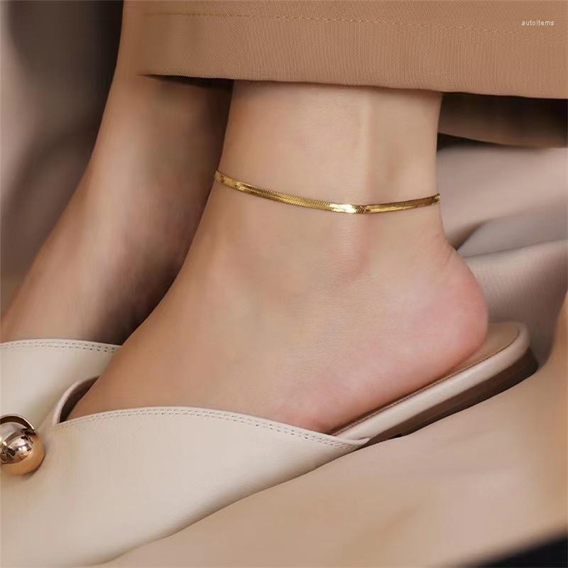 Anklets Fashion Women Bracelet On The Leg Stainless Steel Snake Chains Beach Accessories Men Gift Jewelry