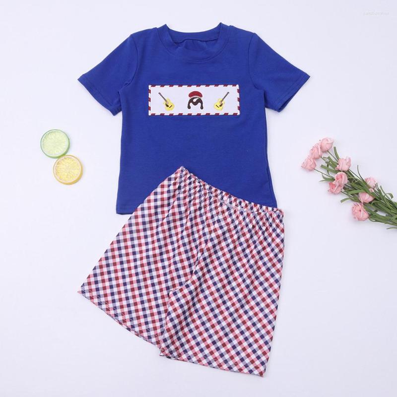 Clothing Sets 1-8T Baby Boy Clothes Summer Suits With Guitar Embroidery Blue Casual Tops Child Plaid Shorts 2pcs Outfits The Listing, 2bk2211-800
Clothing Sets 1-8T Baby Boy Clothes Summer Suits With Guitar Embroidery Blue Casual Tops Child Plaid Shorts 2pcs Outfits The Listing, 2bk2211-800