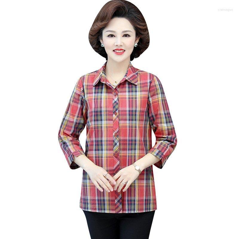 Women's Blouses 2023 Three Quarter Sleeve Shirt Women Turn Down Collar Basic Casual Cotton Plaid OL Work Loose Blouse Tops, Green
Women's Blouses 2023 Three Quarter Sleeve Shirt Women Turn Down Collar Basic Casual Cotton Plaid OL Work Loose Blouse Tops, Green