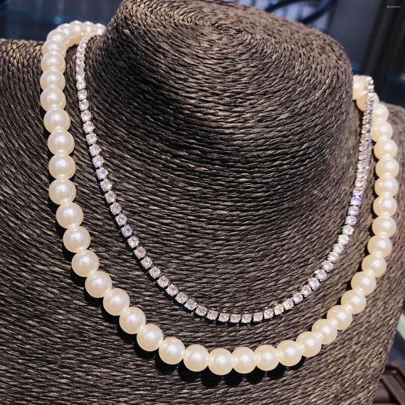 Chains Luxury Pearl And Zircon Choker Necklace For Women Fashion Silver Color Wedding Banquet Party Neck Jewelry Accessories
Chains Luxury Pearl And Zircon Choker Necklace For Women Fashion Silver Color Wedding Banquet Party Neck Jewelry Accessories