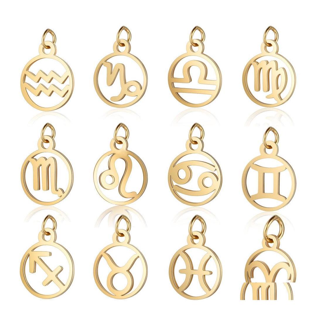 Charms 11Mm Stainless Steel Mini Gold 12 Zodiac Sign Diy Constellation For Women Jewelry Making 10Pcs /Lot Drop Delivery Findings Com Otrfj
Charms 11Mm Stainless Steel Mini Gold 12 Zodiac Sign Diy Constellation For Women Jewelry Making 10Pcs /Lot Drop Delivery Findings Com Otrfj