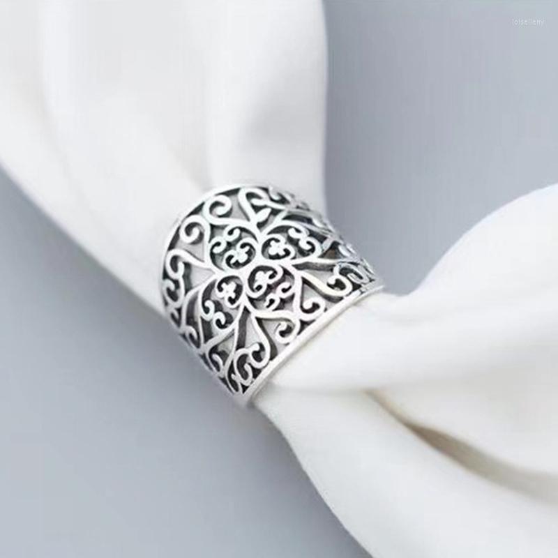 Wedding Rings Sterling Silver Pattern Hollow Ring For Women Vintage Wide Open Engagement Party Gift Charm Jewelry
Wedding Rings Sterling Silver Pattern Hollow Ring For Women Vintage Wide Open Engagement Party Gift Charm Jewelry