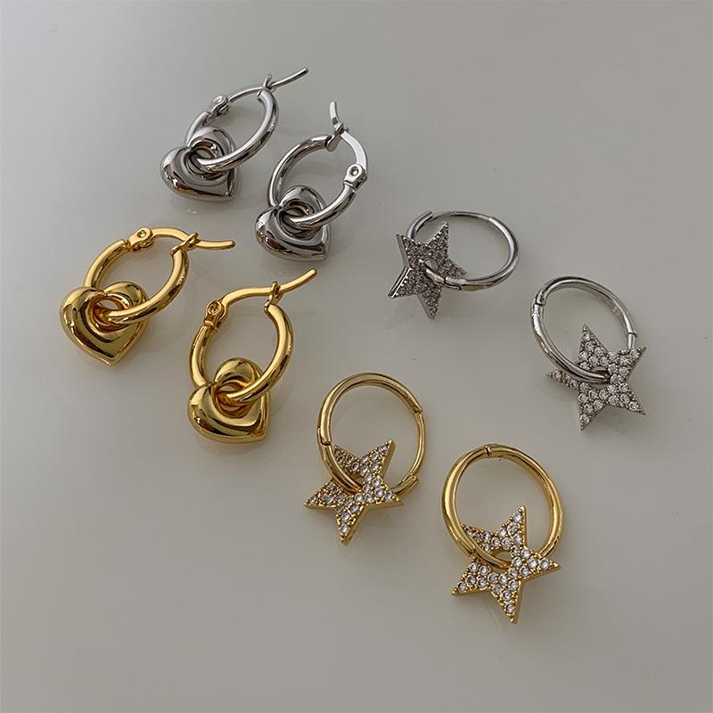 Hoop Earrings & Huggie VSnow French Simple Love Heart Star Gold Silver Color Earring For Women Femme Fashion Metallic Rhinestone Jewelry
Hoop Earrings & Huggie VSnow French Simple Love Heart Star Gold Silver Color Earring For Women Femme Fashion Metallic Rhinestone Jewelry