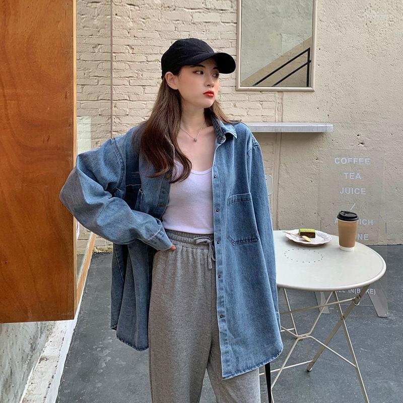 Women' Blouses Blouse Women Denim Shirt Women' Autumn Long Sleeve Loose Large Size Top Coat Blusas Ropa De Mujer, Blue
Women' Blouses Blouse Women Denim Shirt Women' Autumn Long Sleeve Loose Large Size Top Coat Blusas Ropa De Mujer, Blue