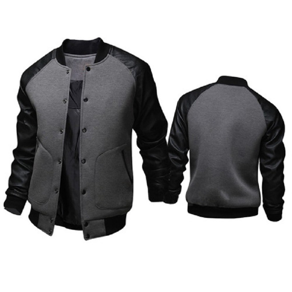 Men's Jackets Autumn Winter -Selling Baseball Big Pockets and Leather Sleeves Casual Sports Stand-up Collar 230202, Light grey
Men's Jackets Autumn Winter -Selling Baseball Big Pockets and Leather Sleeves Casual Sports Stand-up Collar 230202, Light grey