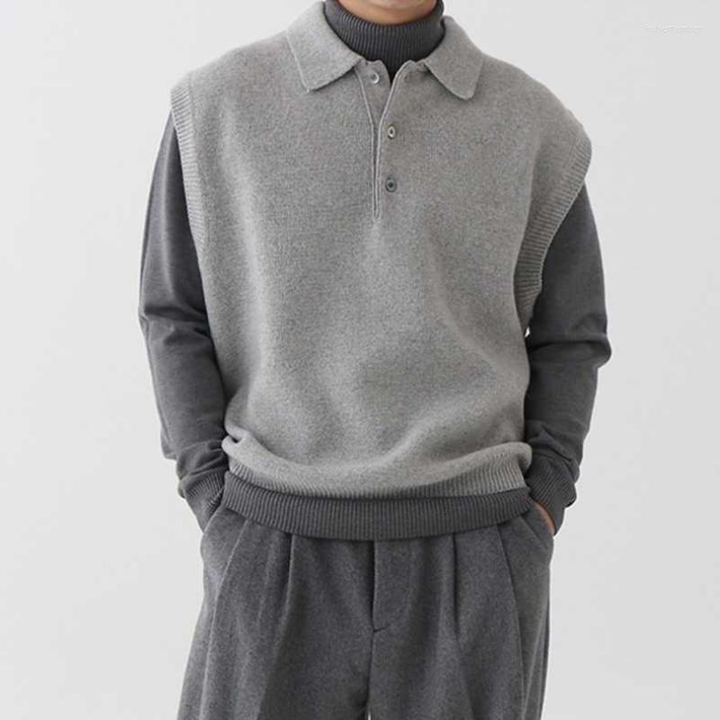 Men's Vests Autumn And Winter Sleeveless Sweater Lapel Button Solid Color Vest Men Loose Korean Trend Knitted, Khaki
Men's Vests Autumn And Winter Sleeveless Sweater Lapel Button Solid Color Vest Men Loose Korean Trend Knitted, Khaki