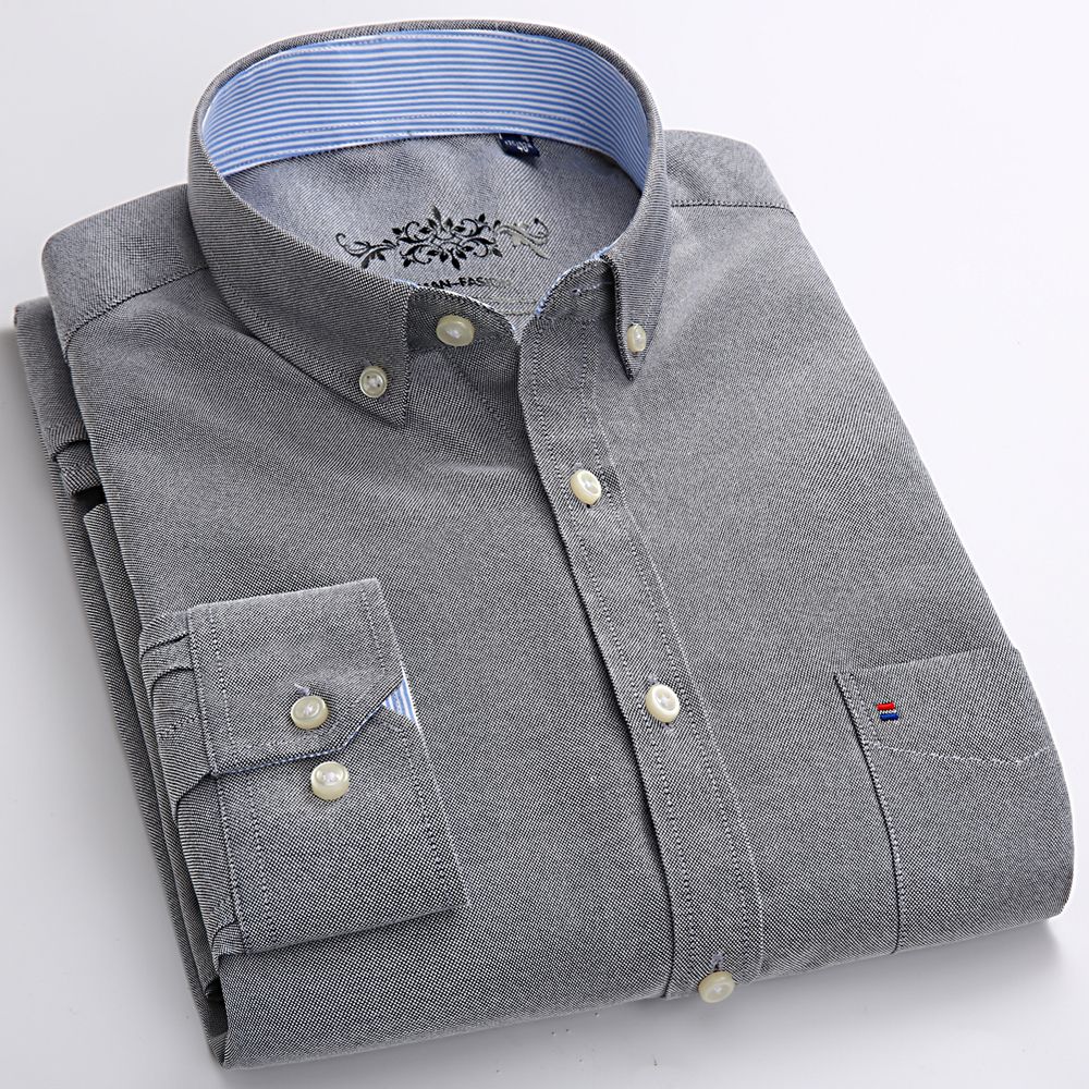 Men's Casual Shirts Fashion Long Sleeve Solid Oxford Shirt Single Patch Pocket Simple Design Standardfit Buttondown Collar 230202, 1006-20
Men's Casual Shirts Fashion Long Sleeve Solid Oxford Shirt Single Patch Pocket Simple Design Standardfit Buttondown Collar 230202, 1006-20