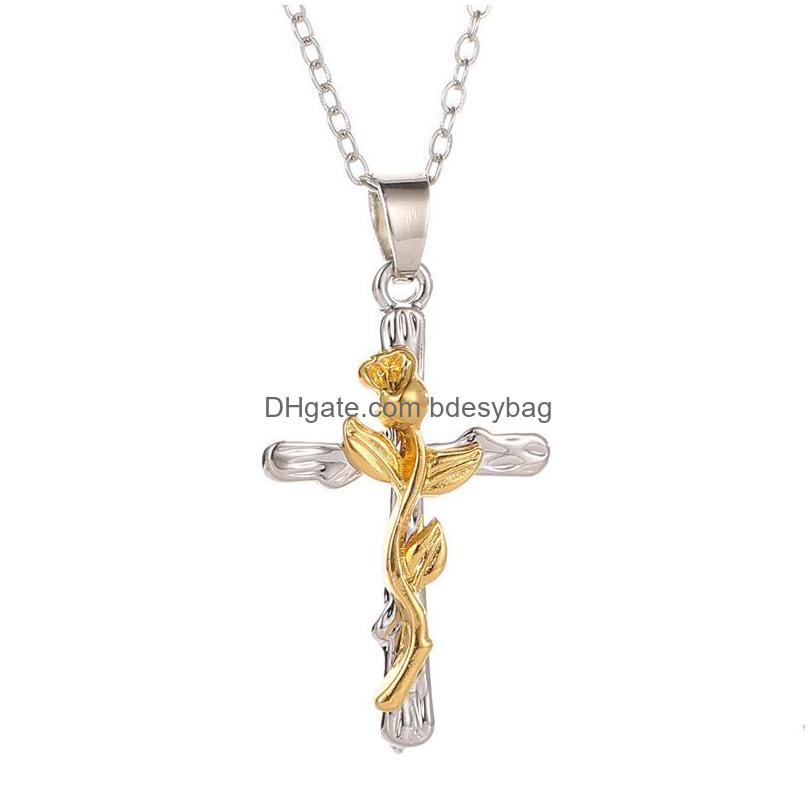 Pendant Necklaces Cross Rose Necklace Love Wish Flower Sier Gold Plated For Valentines Day Best Gift Women Or Girls Drop Delivery Je Dhdyt
Pendant Necklaces Cross Rose Necklace Love Wish Flower Sier Gold Plated For Valentines Day Best Gift Women Or Girls Drop Delivery Je Dhdyt