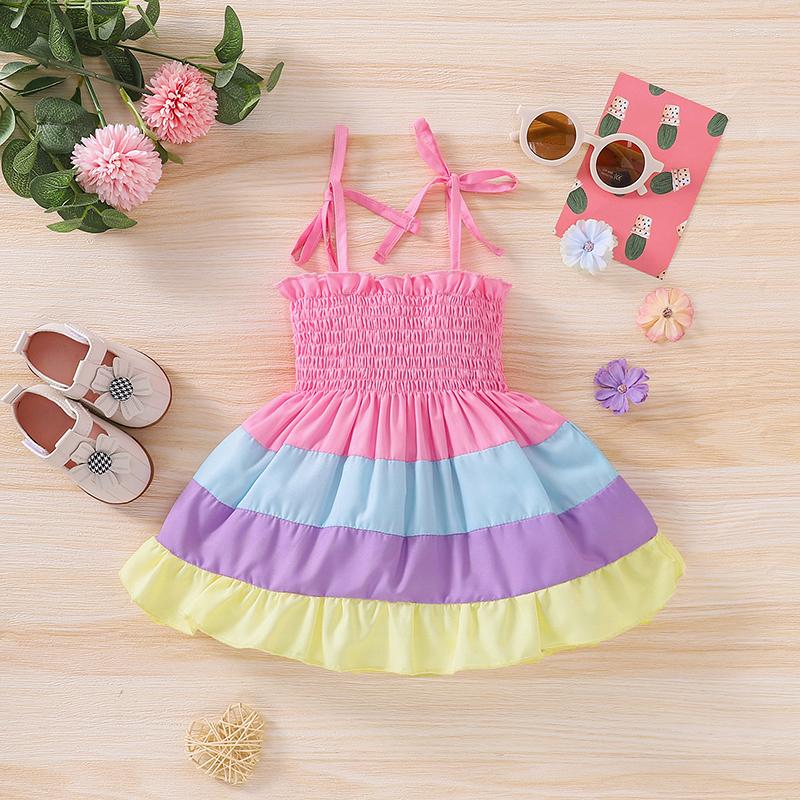 Girl Dresses Summer Baby Girls Dress Infant Sleeveless Strappy Ruffle Casual Wear Children Spaghetti Straps Lace Up Lovely Tutu Outfits, Multi
Girl Dresses Summer Baby Girls Dress Infant Sleeveless Strappy Ruffle Casual Wear Children Spaghetti Straps Lace Up Lovely Tutu Outfits, Multi