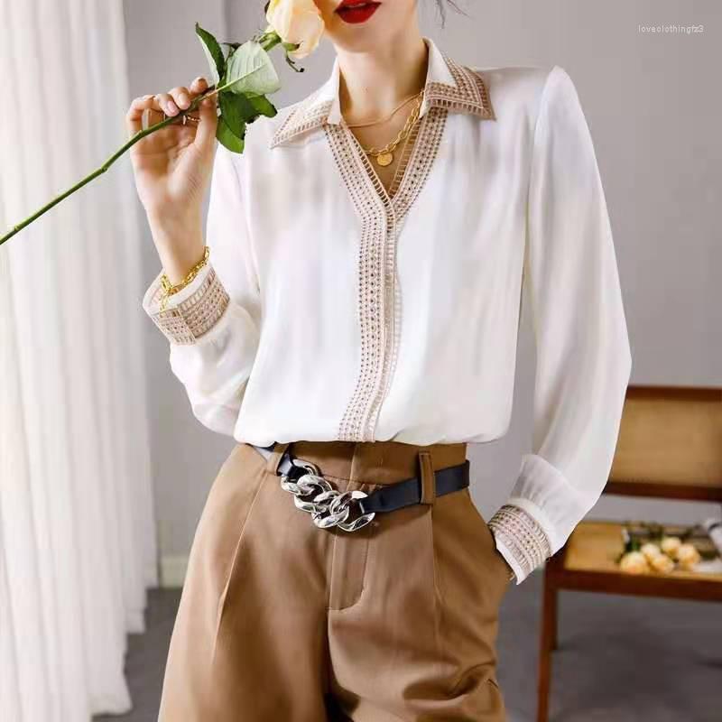 Women' Blouses 2023 Spring Silk Blouse Top Women Natural Fiber High Quality Long Sleeve Pure Shirt Lady Summer Clothing, Sky blue
Women' Blouses 2023 Spring Silk Blouse Top Women Natural Fiber High Quality Long Sleeve Pure Shirt Lady Summer Clothing, Sky blue