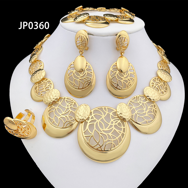 Wedding Jewelry Sets Italian Gold Plated Set Necklace Earring For Women ensembles de bijoux africains 230203
Wedding Jewelry Sets Italian Gold Plated Set Necklace Earring For Women ensembles de bijoux africains 230203
