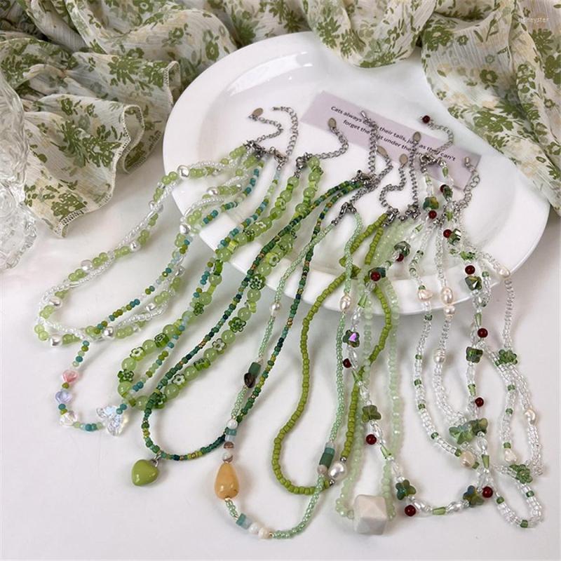 Choker FFLACELL Sweet Summer Green Necklace Handmade Beaded Clavicle Chain Flower Heart For Women Girls Jewelry Gifts
Choker FFLACELL Sweet Summer Green Necklace Handmade Beaded Clavicle Chain Flower Heart For Women Girls Jewelry Gifts