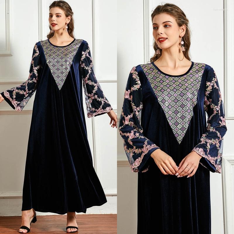 Casual Dresses Retro Style Ladies Elegant Women Long-sleeved Dress Sleeve Stitching Embroidery Decoration Jacquard Banquet Abaya, Navy blue
Casual Dresses Retro Style Ladies Elegant Women Long-sleeved Dress Sleeve Stitching Embroidery Decoration Jacquard Banquet Abaya, Navy blue