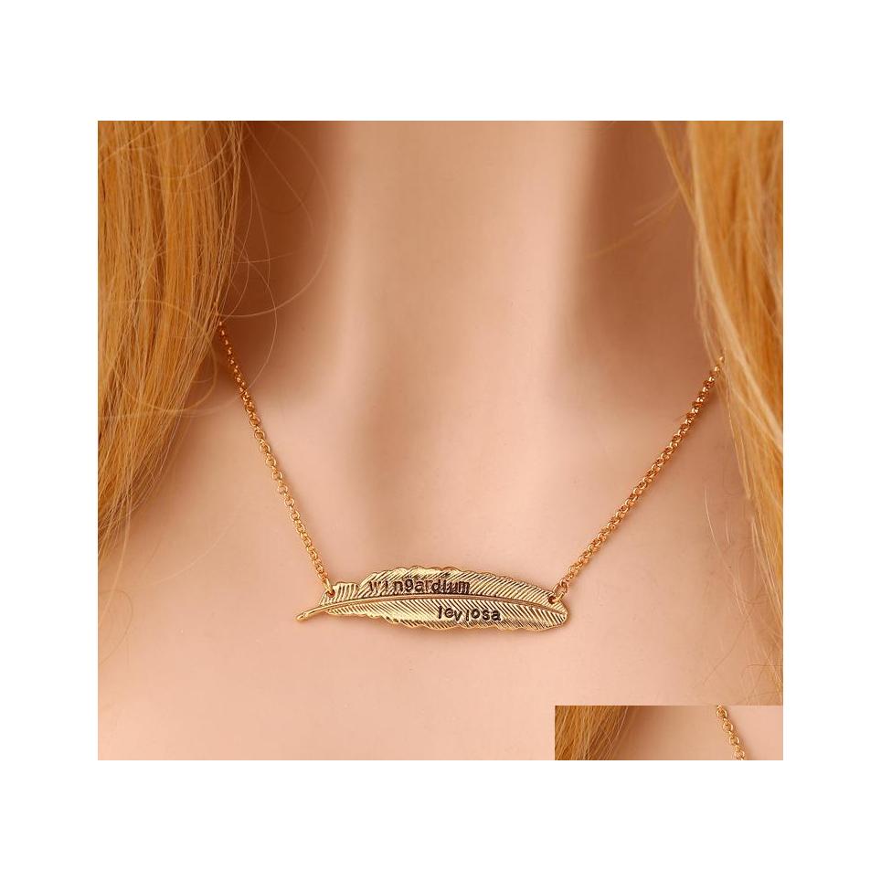 Pendant Necklaces Fashion Jewelry Womens Wingardium Leviosa Letters Necklace Feather Drop Delivery Pendants Dhjxs
Pendant Necklaces Fashion Jewelry Womens Wingardium Leviosa Letters Necklace Feather Drop Delivery Pendants Dhjxs