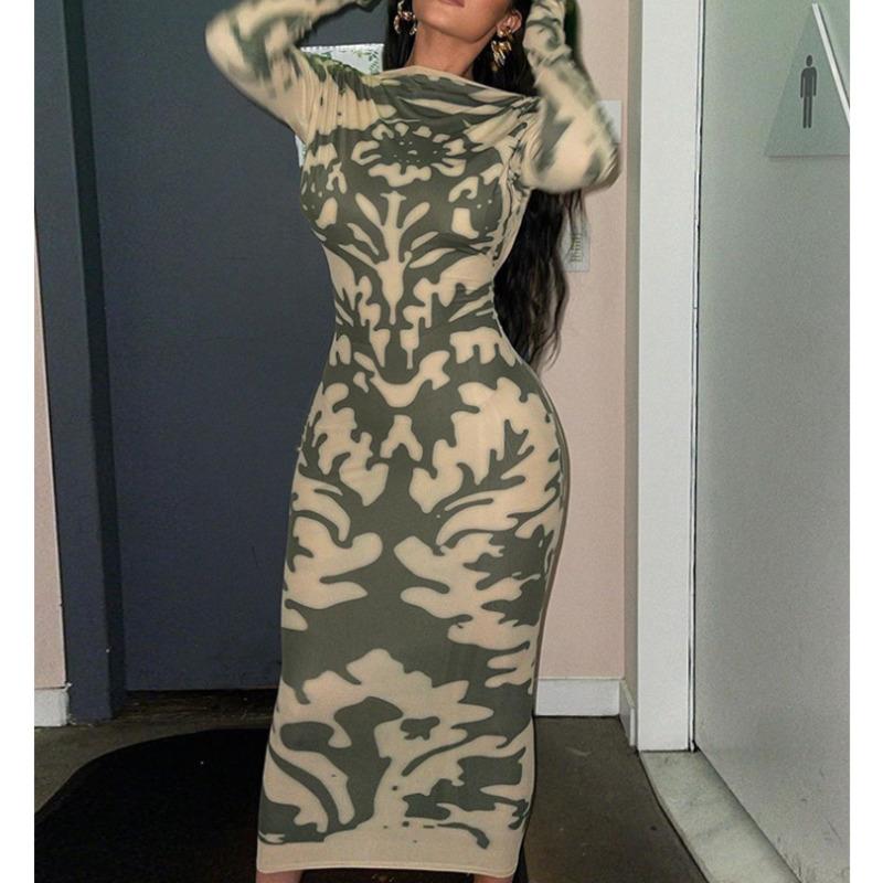 Casual Dresses 2023 Autumn Fashion Tie Dye Sexy Elegant Slim Maxi Dress Backless Long-Sleeved Hollow Out For Women Party Club Wear, Green
Casual Dresses 2023 Autumn Fashion Tie Dye Sexy Elegant Slim Maxi Dress Backless Long-Sleeved Hollow Out For Women Party Club Wear, Green